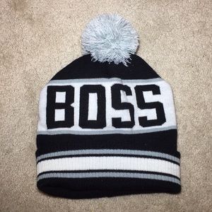 Boss hat with pom pom
